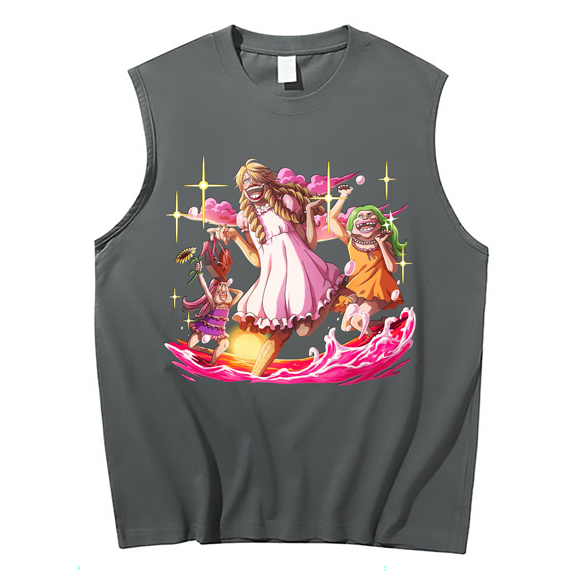 （画像用） ワンピース サンジ ONE PIECE Sanji コットン100％タンクトップ（フロントプリント）